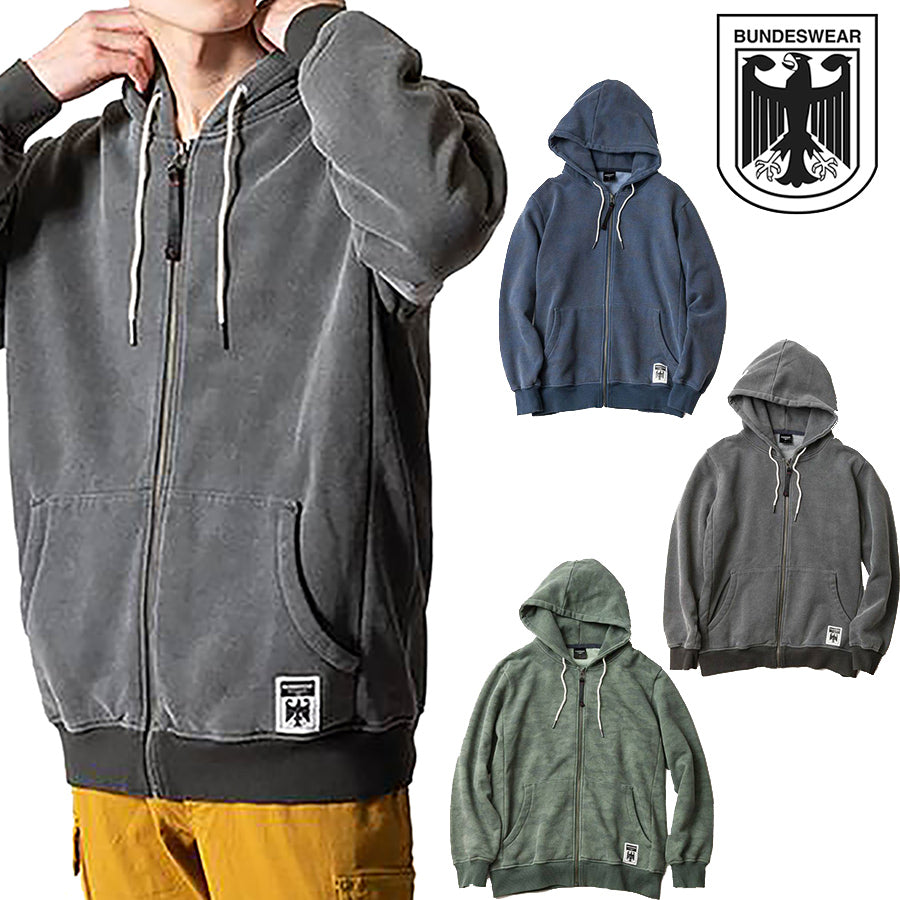 BUNDESWEAR ブンデスウェアー CAMO PIGMENT FULL ZIP HOODIE 迷彩ピグメントZIP-UPパーカー PARKA スウェット MILITARY ミリタリー 軍物 アメカジ