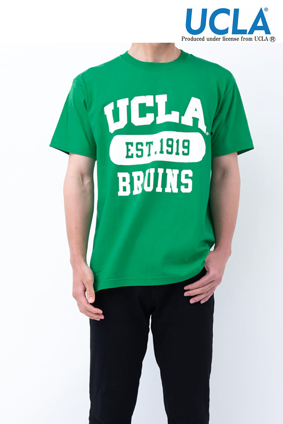 UCLA short-sleeved print TEE JEMORGAN J E Morgan JEMORGAN bespoke UCLA college logo college TEE short-sleeved T-shirt cut-and-sew American casual