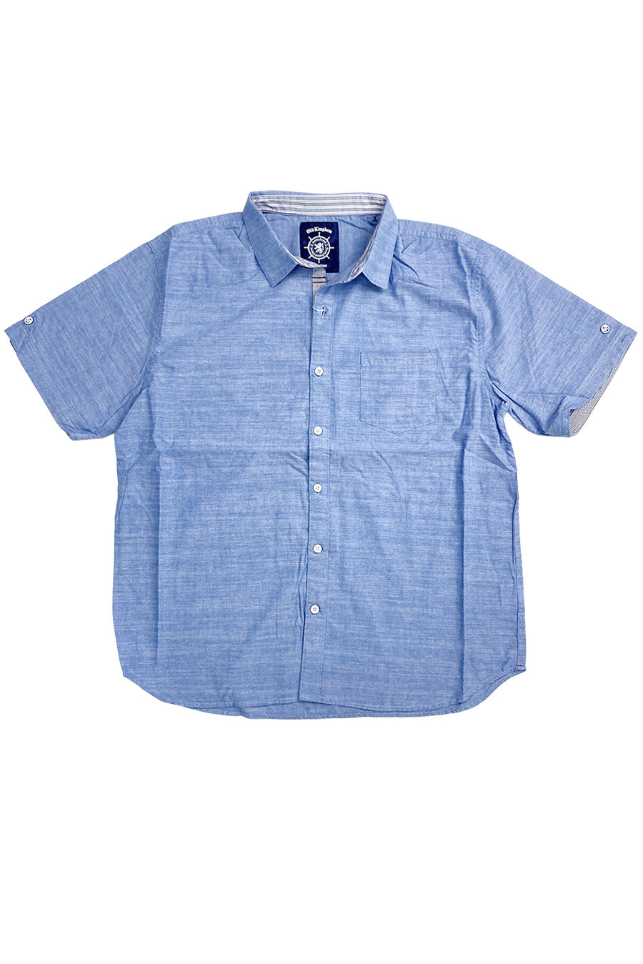 [Sale] [OUTLET] KING SIZE King size BIG SIZE Big size T/C Slub chambray marine shirt Large size loose 2L 3L 4L 5L 6L American casual casual