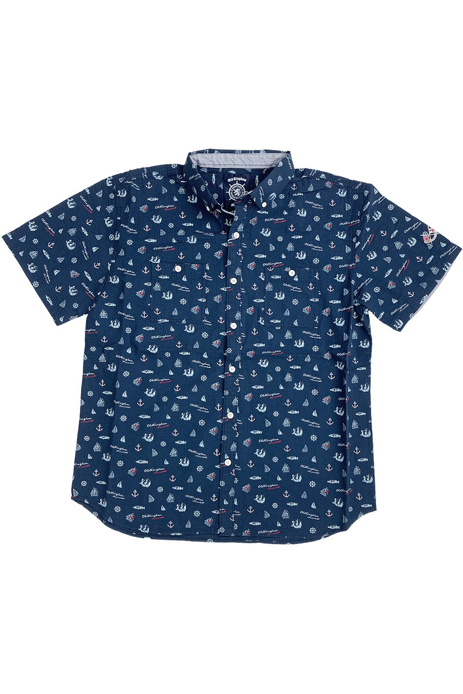 [Sale] [OUTLET] KING SIZE King Size BIG SIZE Big Size Whole Pattern Seersucker Marine Shirt Large Size Loose 2L 3L 4L 5L 6L American Casual Casual