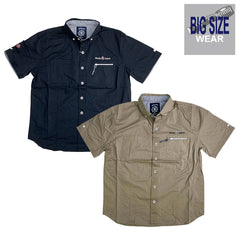 [Sale] [OUTLET] KING SIZE King Size BIG SIZE Big Size Twill Marine BD Shirt Button Down Large Size Loose 2L 3L 4L 5L 6L American Casual Casual