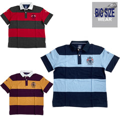 [Sale] [OUTLET] KING SIZE King size BIG SIZE Big size Slub Kanoko color scheme Rugby shirt Large size Loose 2L 3L 4L 5L 6L American Casual Casual Rugby