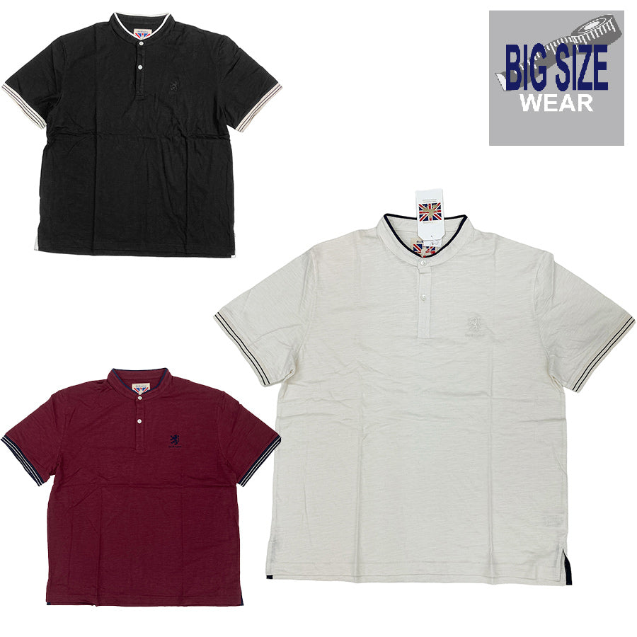 【セール】【OUTLET】KING SIZE キングサイズ BIG SIZE ビッグサイズ スラブ天竺ヘンリーネックTシャツ 大きいサイズ ゆったり 2L 3L 4L 5L 6L アメカジ カジュアル