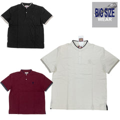 [Sale] [OUTLET] KING SIZE King Size BIG SIZE Big Size Slub Tenjiku Henley Neck T-shirt Large Size Loose 2L 3L 4L 5L 6L American Casual Casual