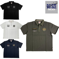 [Sale] [OUTLET] KING SIZE King Size BIG SIZE Big Size Kanoko Military Polo Shirt Short Sleeve Shirt Large Size Loose 3L 4L 5L 6L American Casual Casual Military