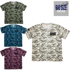 [Sale] [OUTLET] KING SIZE BIG SIZE Slub T-shirt camouflage pattern T-shirt Short sleeve T-shirt Large size Loose 3L 4L 5L 6L American Casual Casual Military