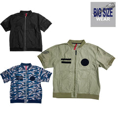 [Sale] [OUTLET] KING SIZE BIG SIZE short-sleeved summer blouson short-sleeved jacket outer MA-1 large size loose 3L 4L 5L 6L American casual casual military