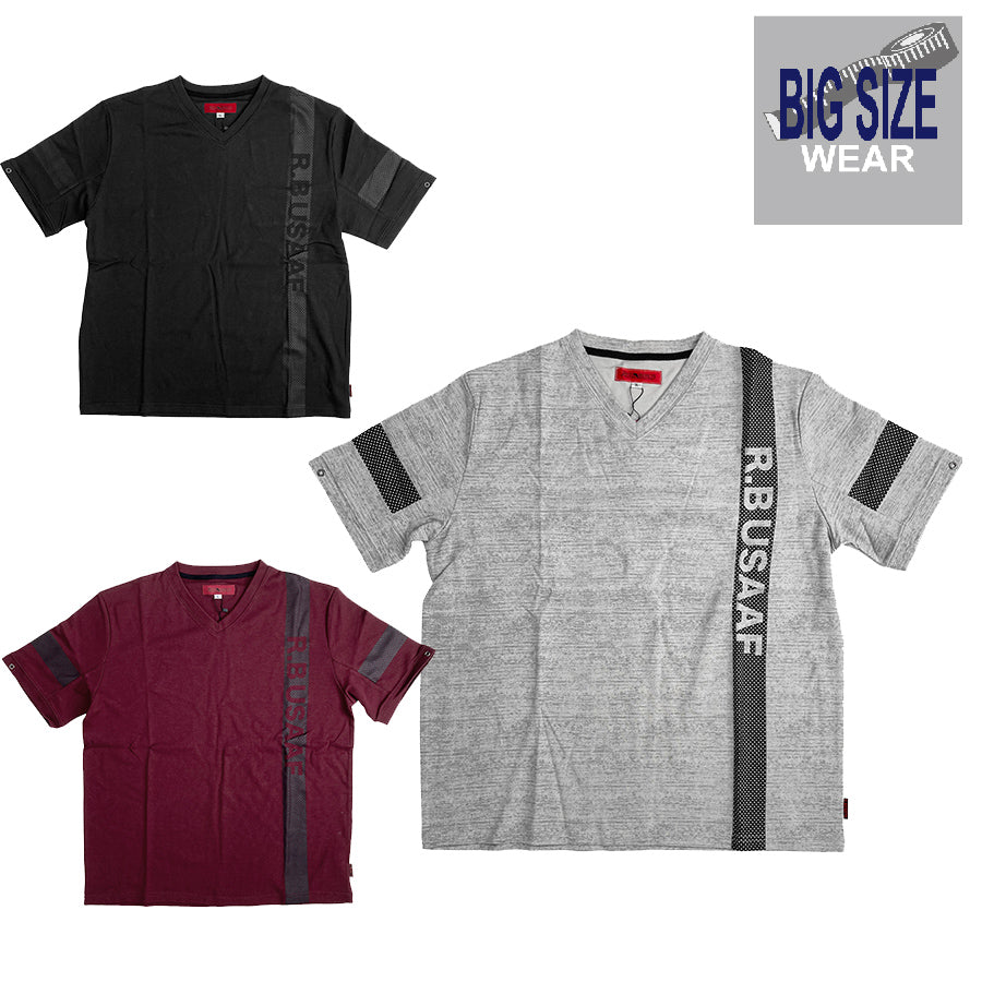 [Sale] [OUTLET] KING SIZE King Size BIG SIZE Big Size V Neck Light Punch T-shirt Short Sleeve T-shirt Large Size Loose 2L 3L 4L 5L 6L American Casual Casual Military